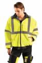 Ansi Class 3 Yellow/lime Winter Bomber Jacket W/hood